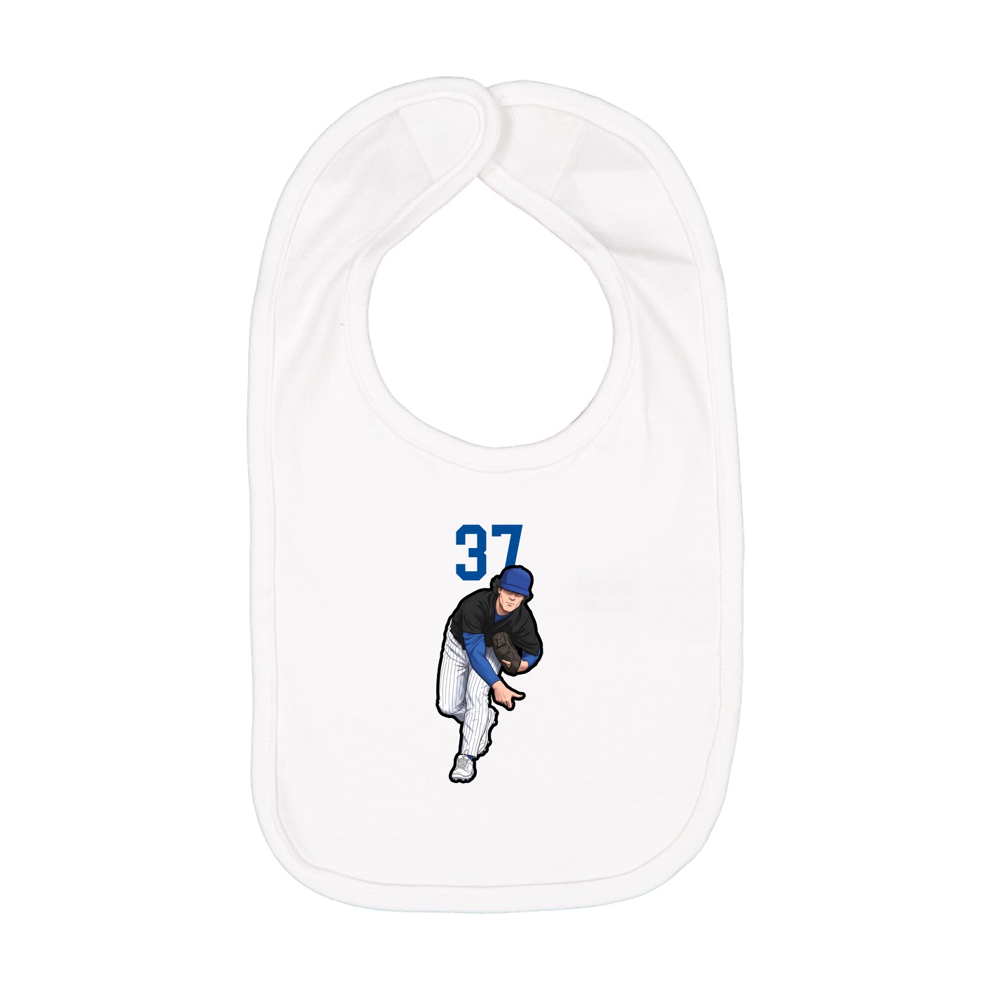 Infant Bib — Number Top in White