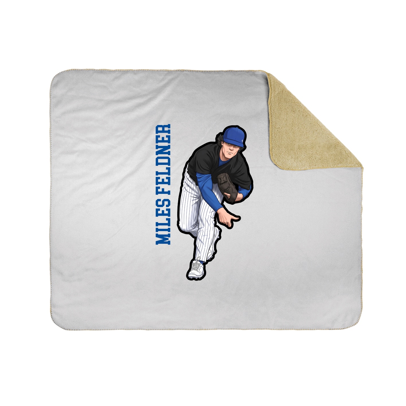 Throw Blanket — Name Vertical in White