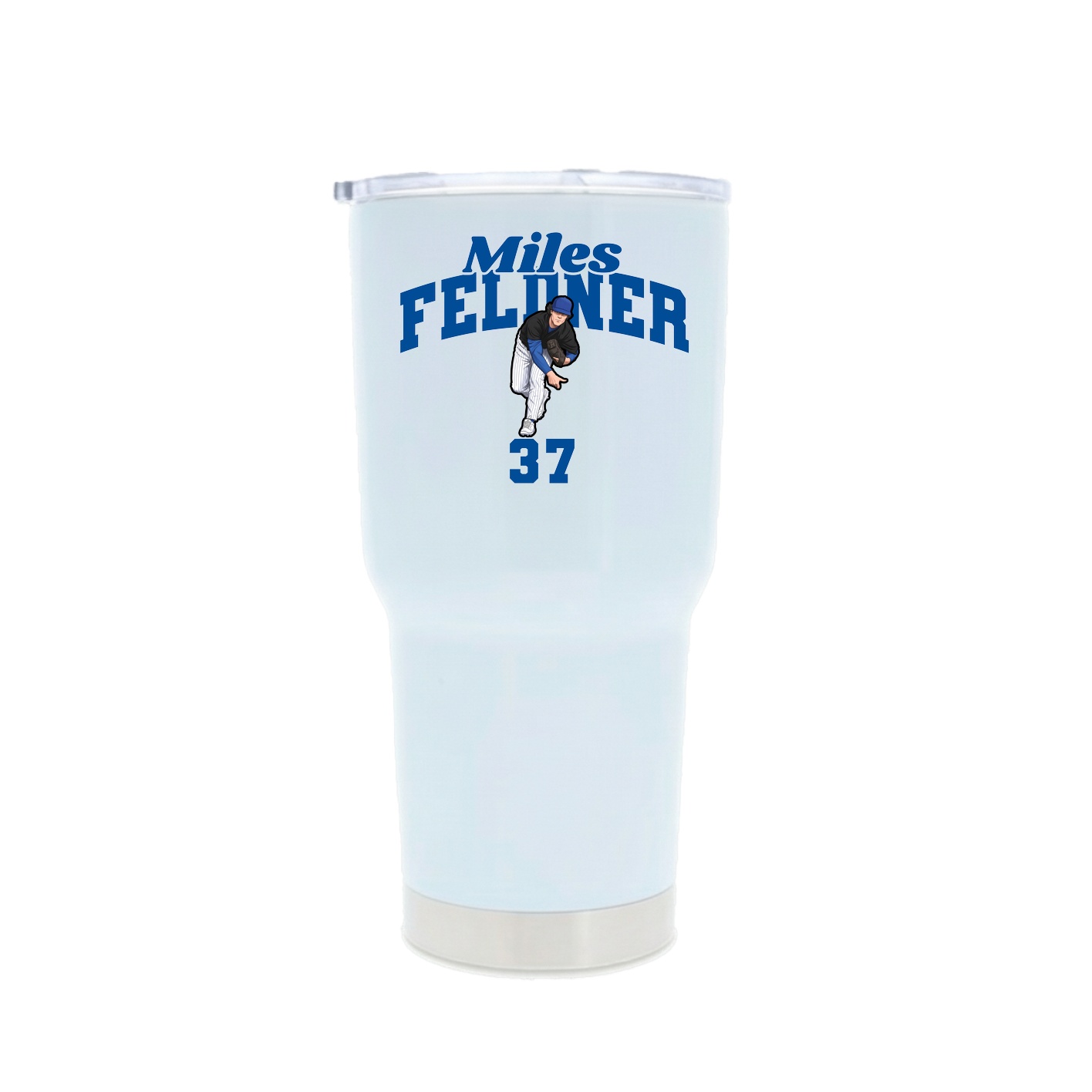 30oz Stainless Steel Tumbler — Signature Arch in White