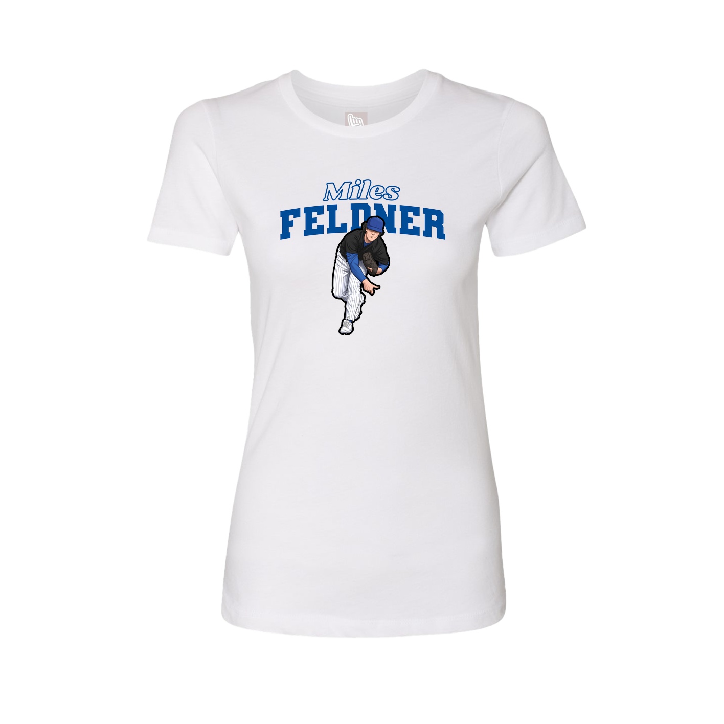 Fitted Women's Tee — Name Arch in White