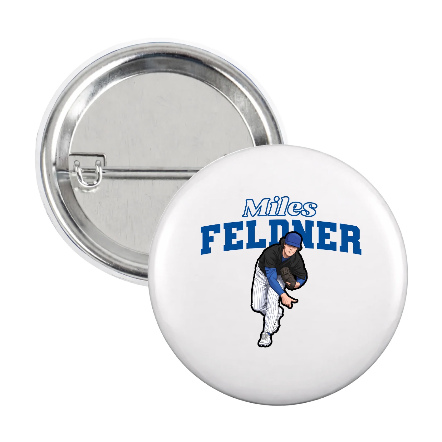 Game Day Button — Name Arch in White