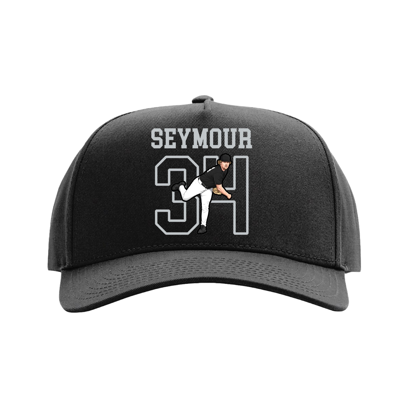 Full Fabric Five-Panel Champ Cap — Shirsey in Black