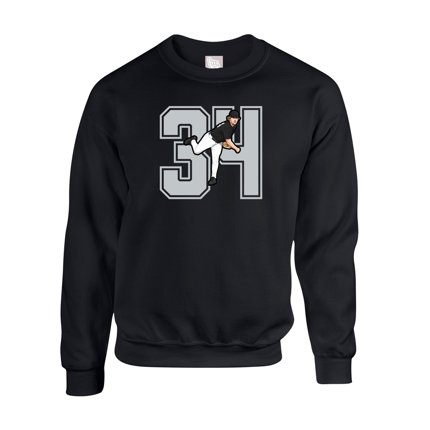 Fleece Crew — Number in Black