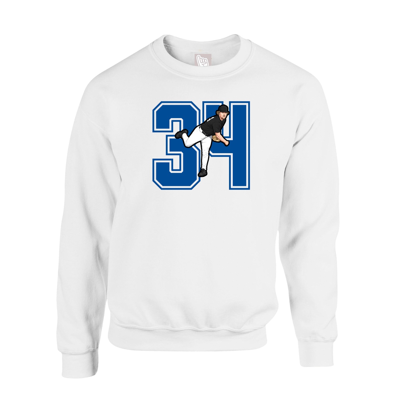 Fleece Crew — Number in White