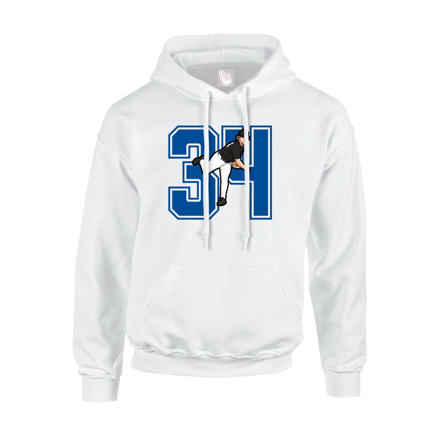 Youth Hoodie — Number in White