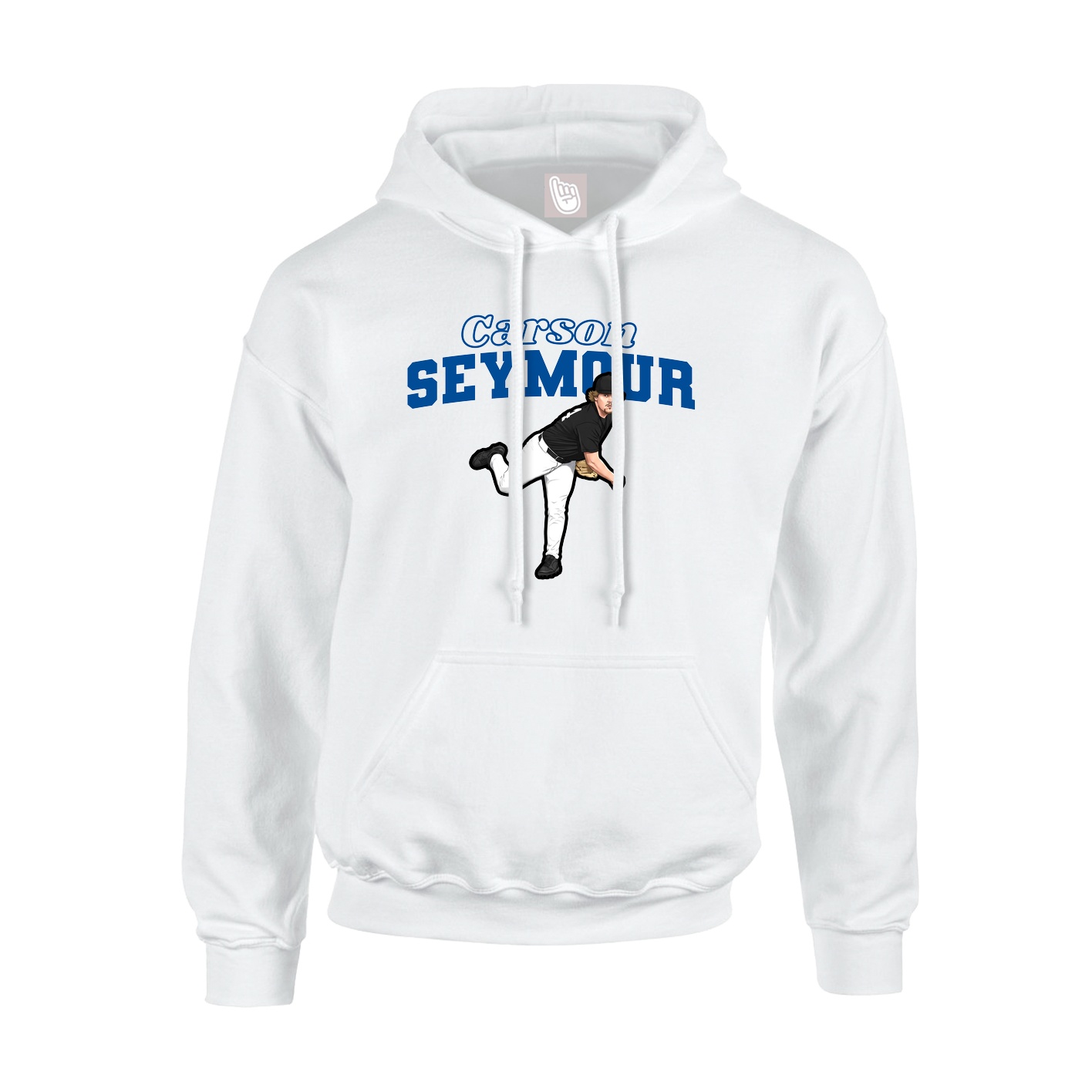 Youth Hoodie — Name Arch in White