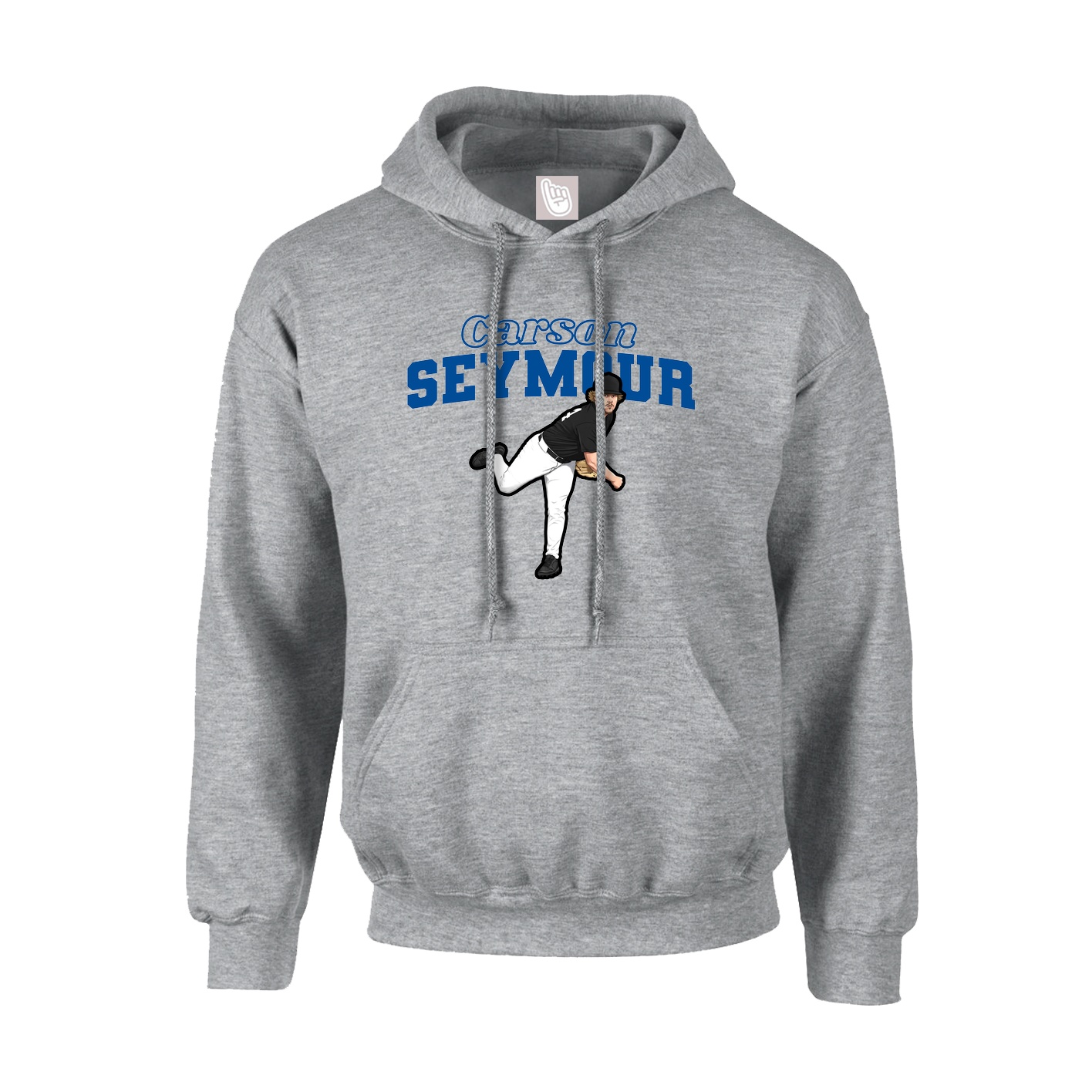 Youth Hoodie — Name Arch in Grey
