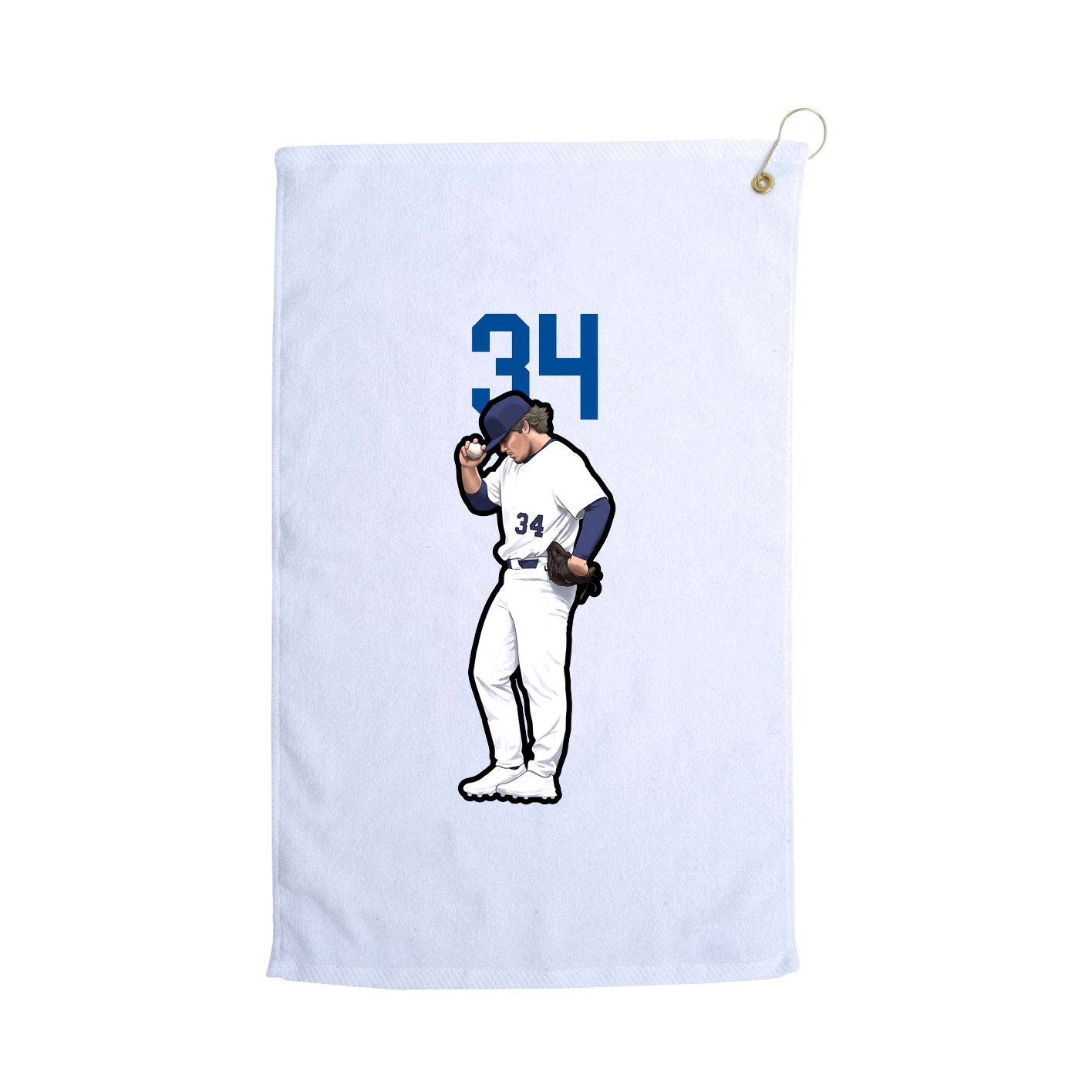Golf Towel — Number Top in White