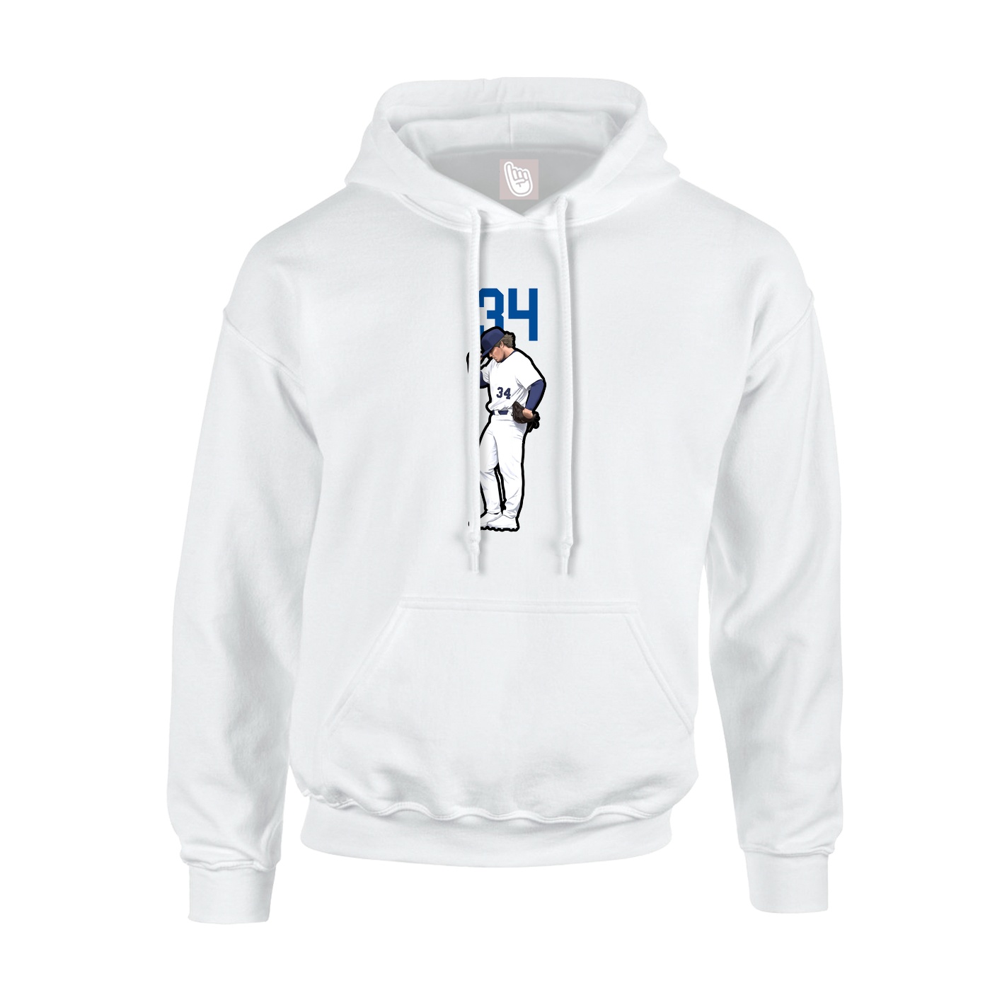 Youth Hoodie — Number Top in White
