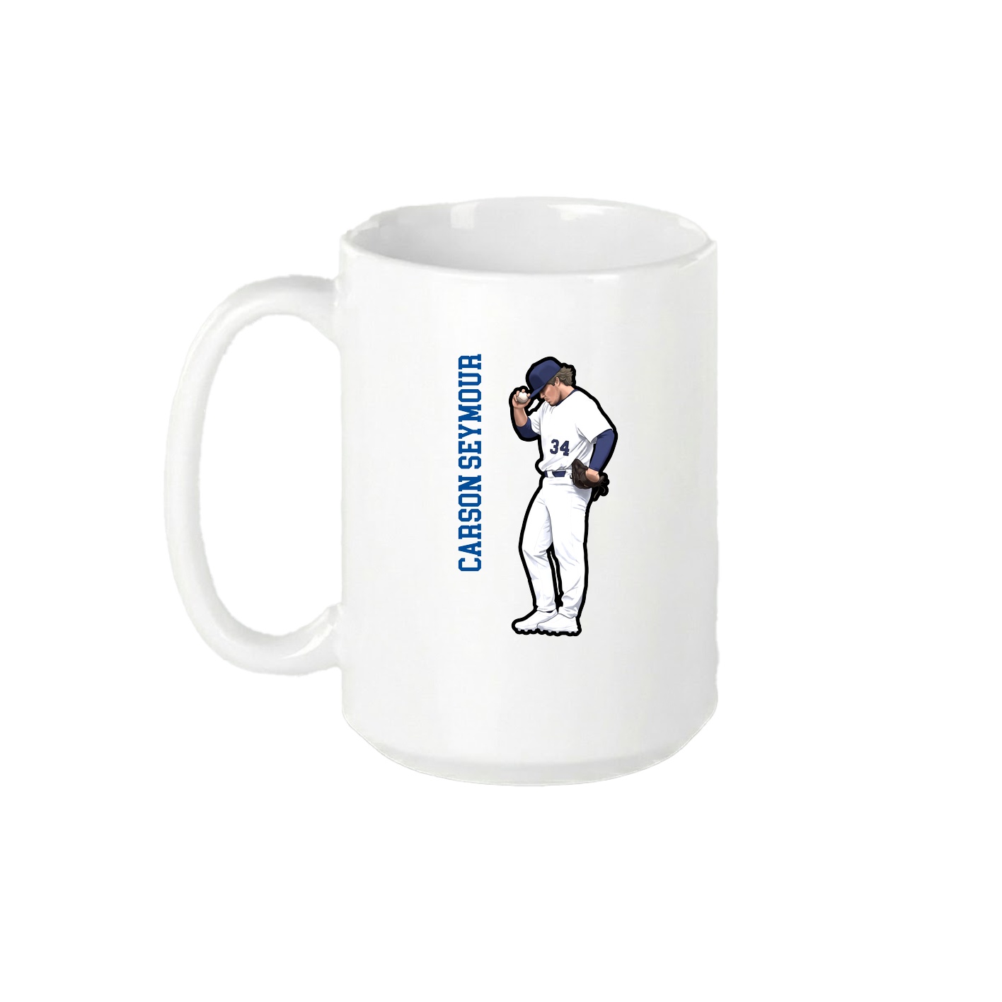 15oz Coffee Mug — Name Vertical in White