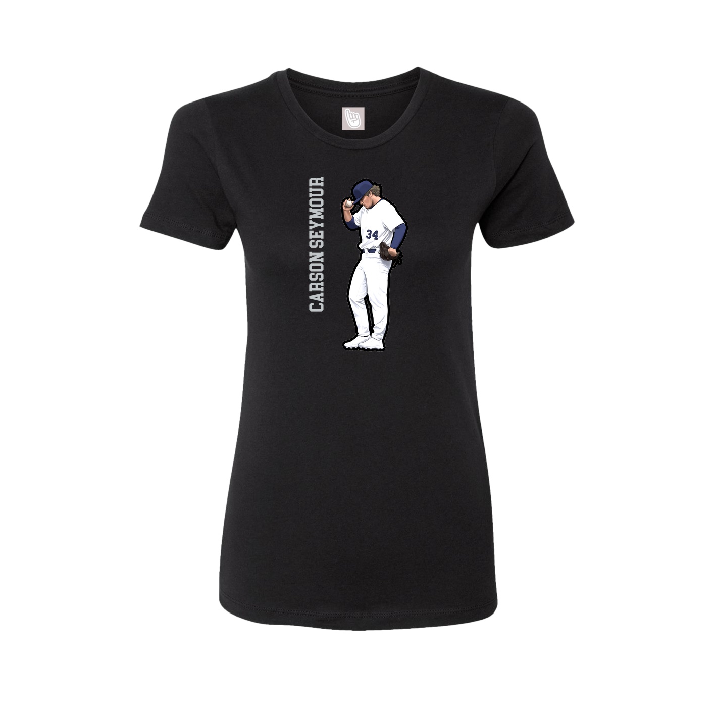 Womens Tee — Name Vertical in Black