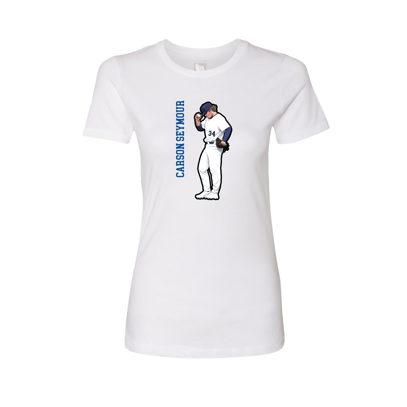 Womens Tee — Name Vertical in White