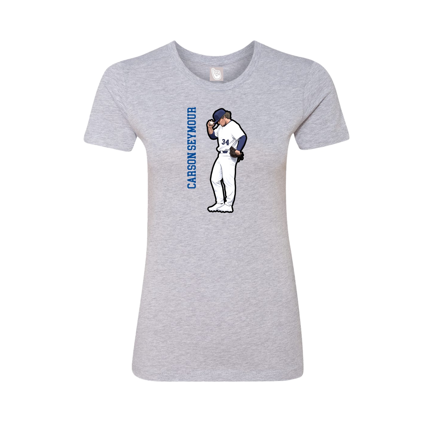 Womens Tee — Name Vertical in Grey