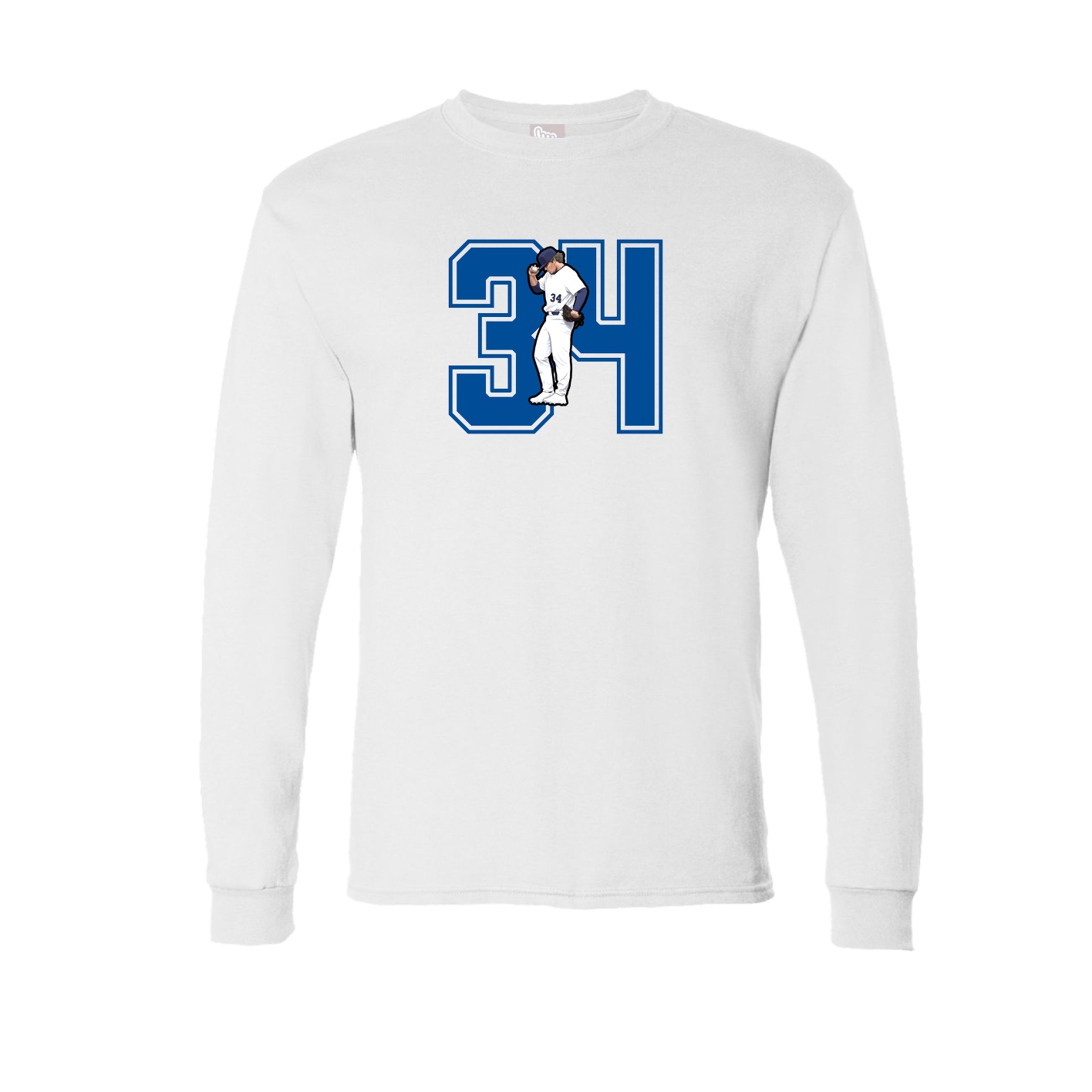 Long Sleeve Tee — Number in White