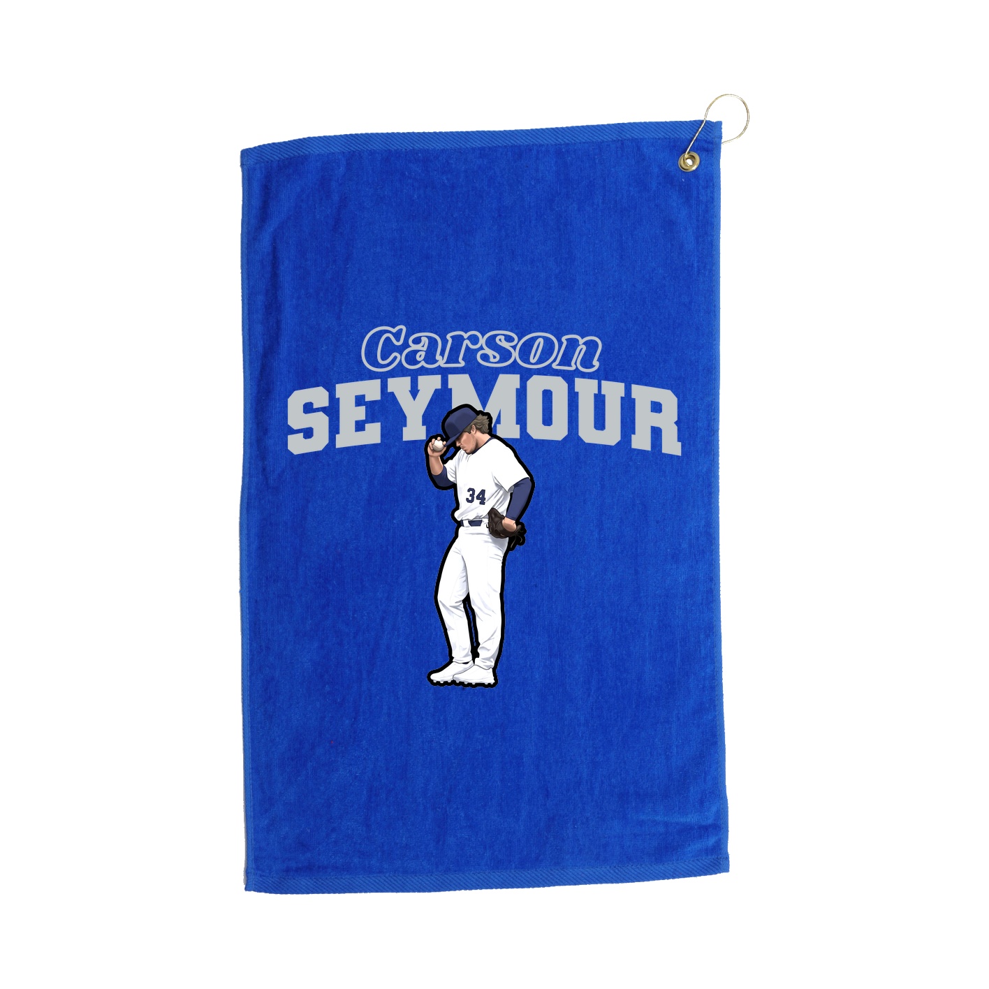 Golf Towel — Name Arch in Royal