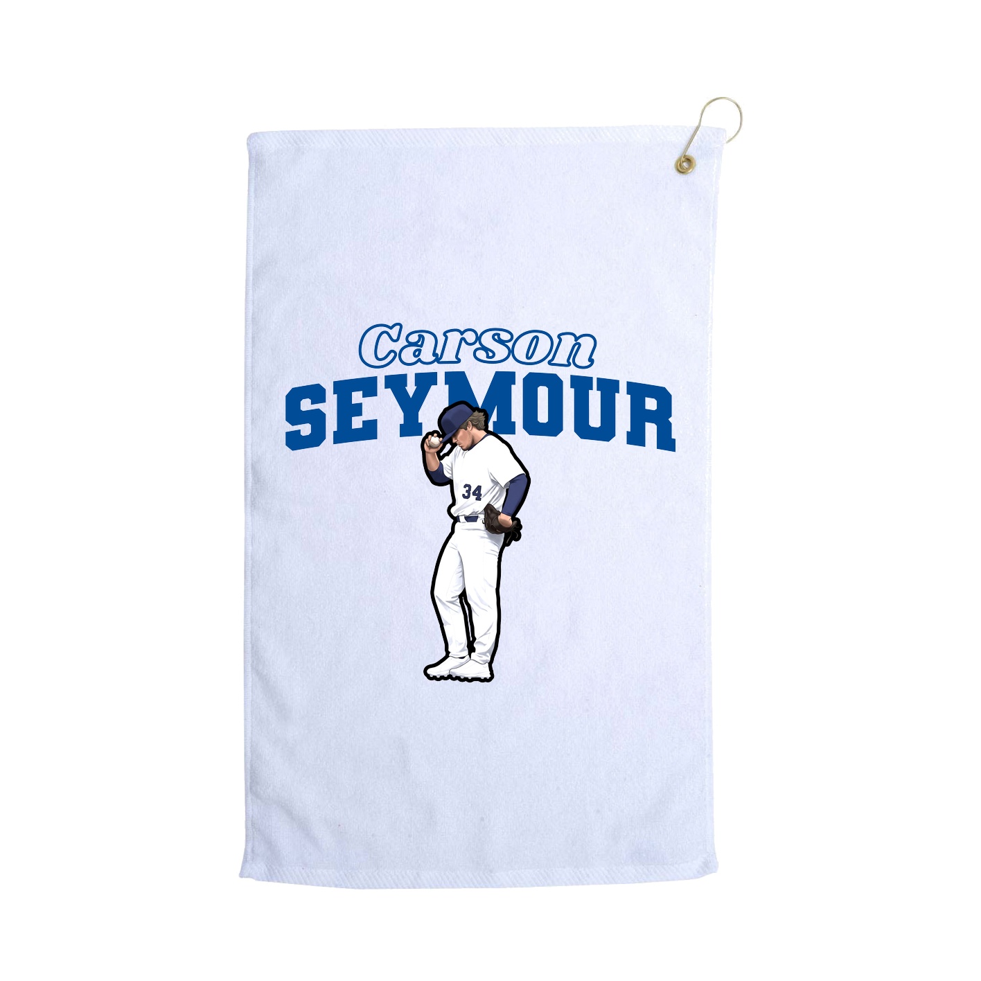 Golf Towel — Name Arch in White