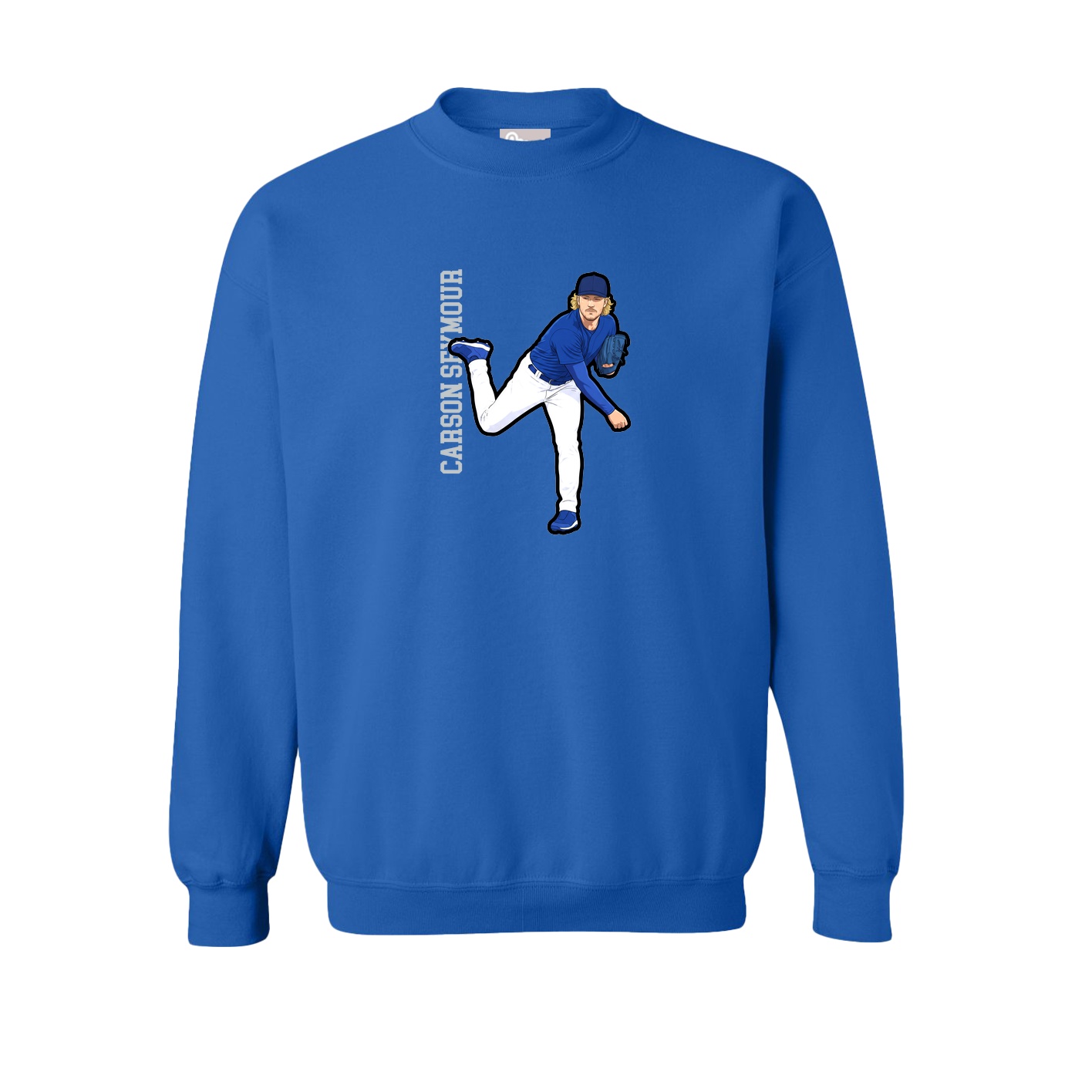 Fleece Crew — Name Vertical in Royal