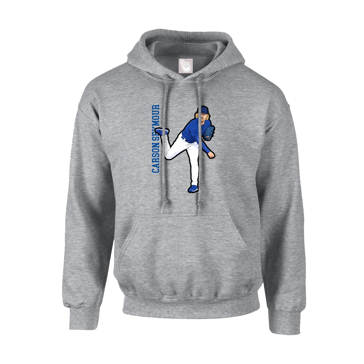 Youth Hoodie — Name Vertical in Grey