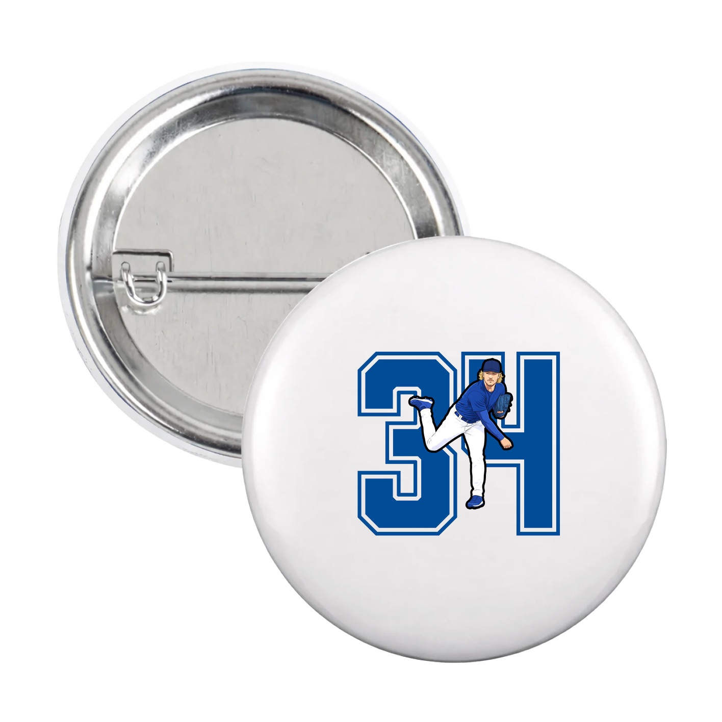 Game Day Button — Number in White