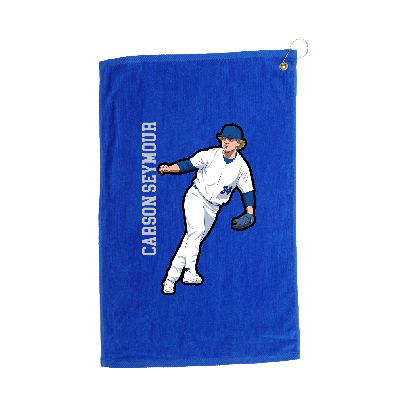 Golf Towel — Name Vertical in Royal