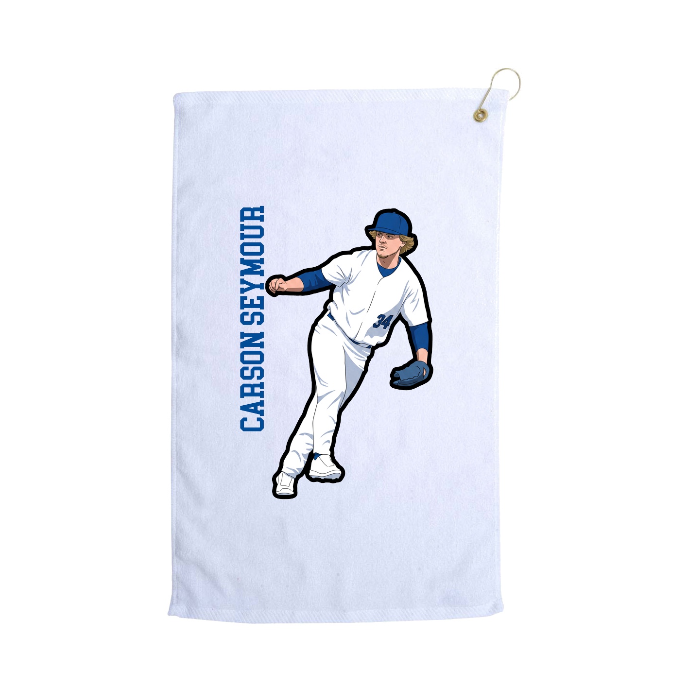 Golf Towel — Name Vertical in White