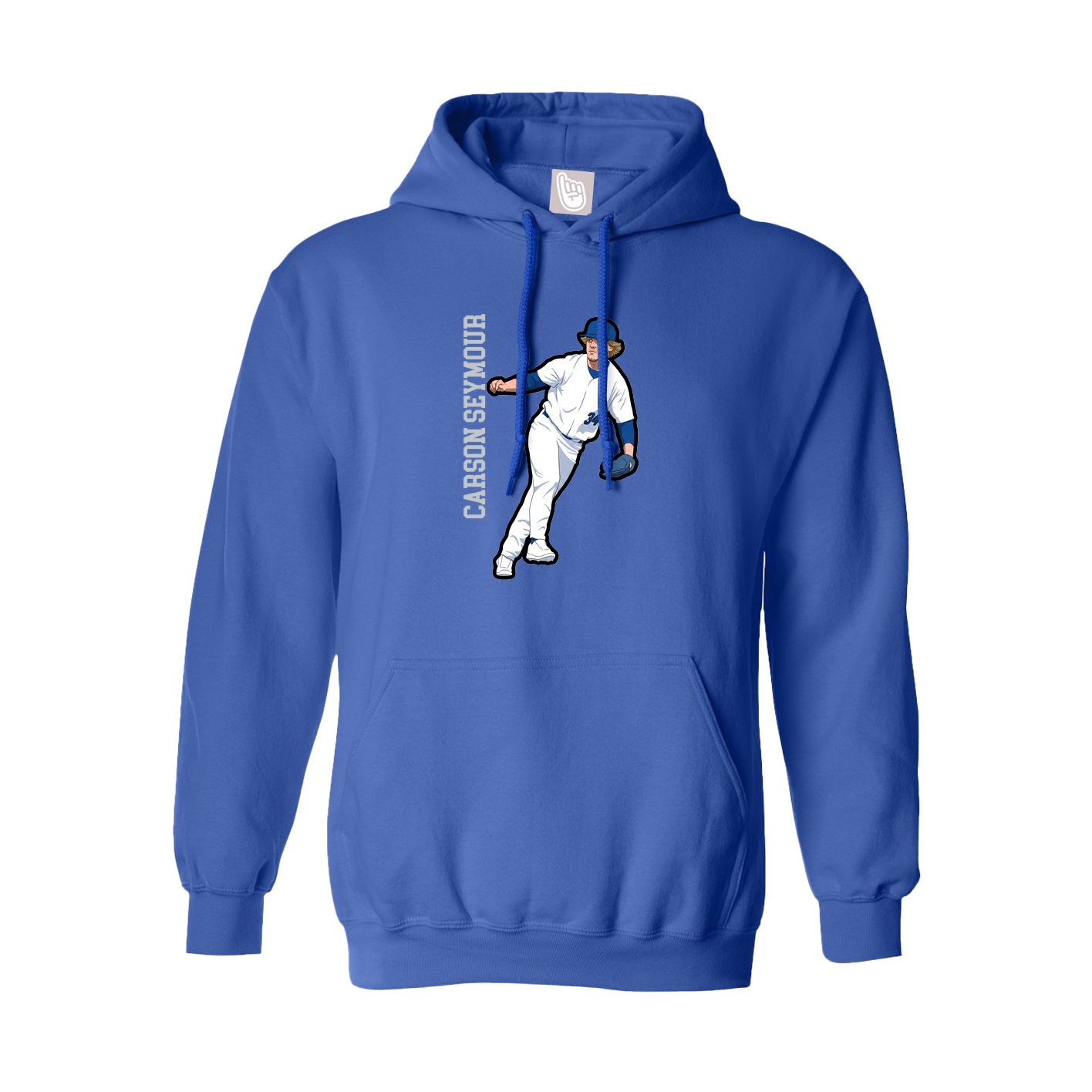 Hoodie — Name Vertical in Royal
