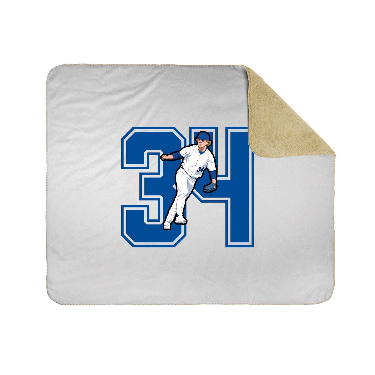 Throw Blanket — Number in White