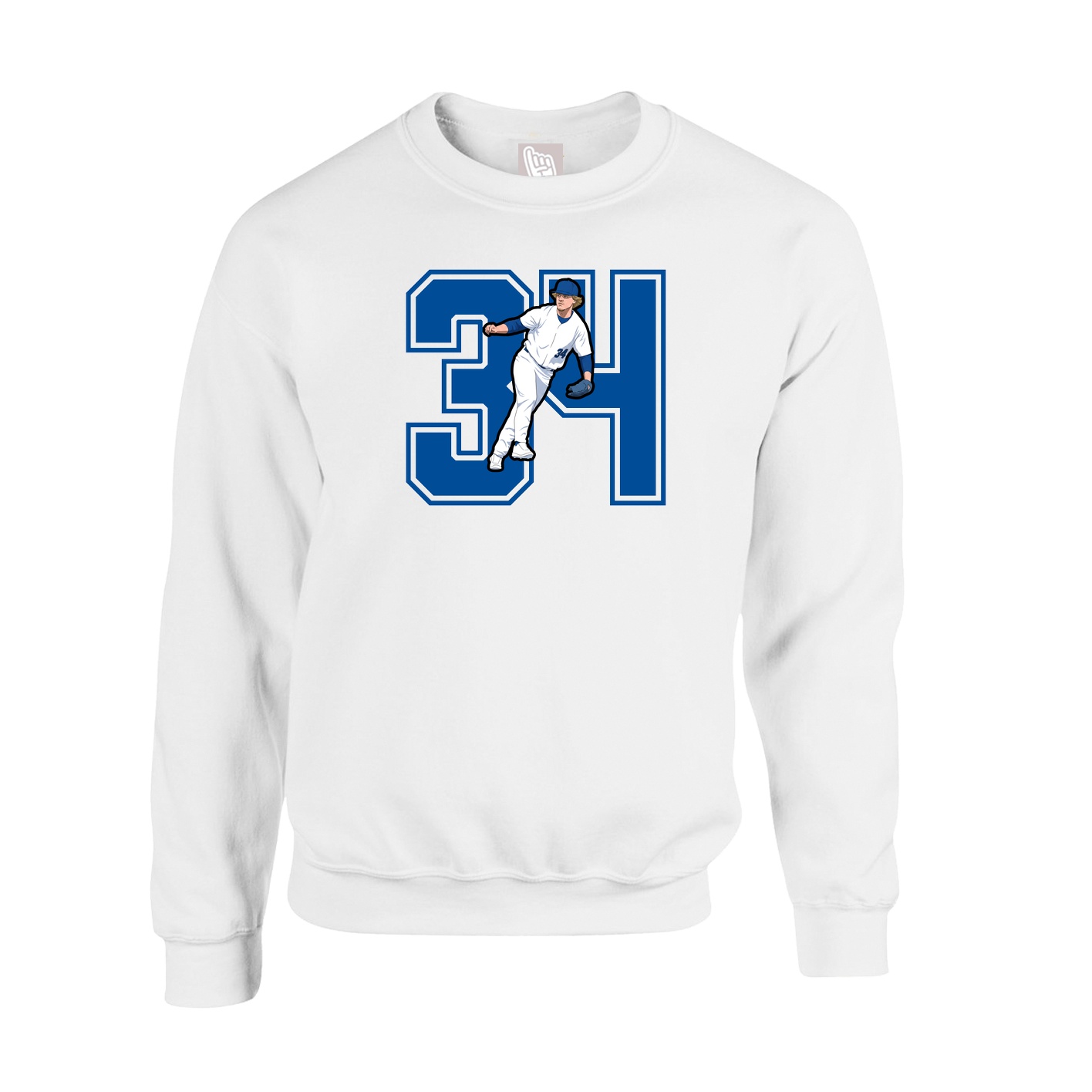 Fleece Crew — Number in White