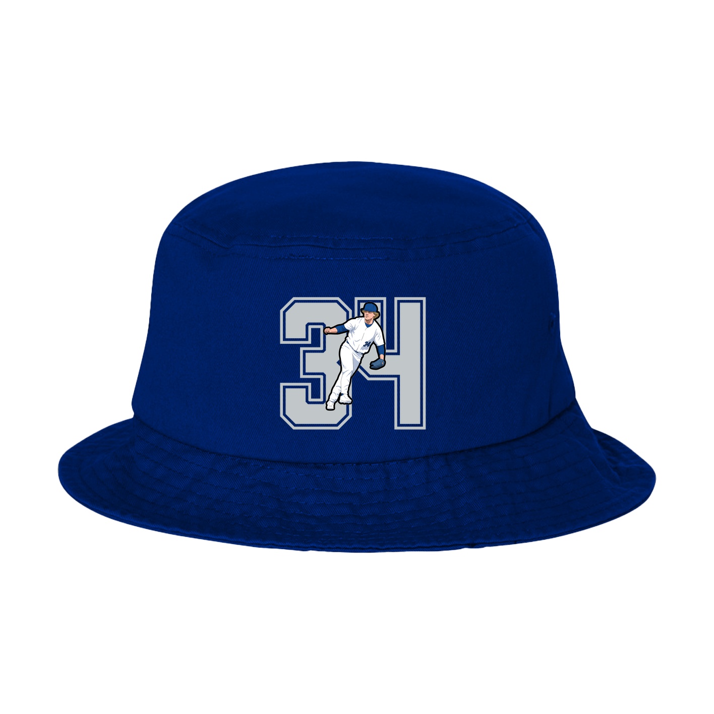 Bucket Cap — Number in Royal Blue