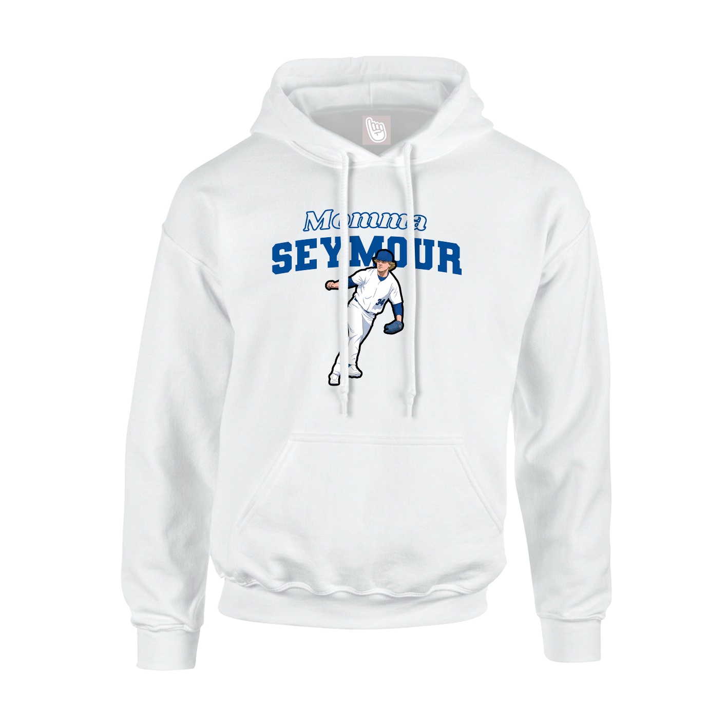 Youth Hoodie — Mothers Day Block in White