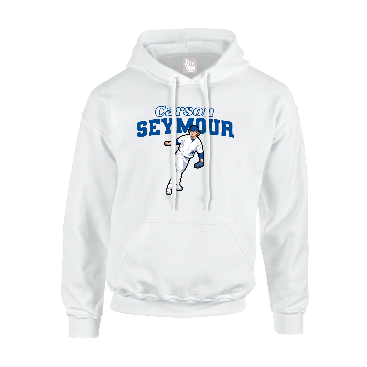 Youth Hoodie — Name Arch in White