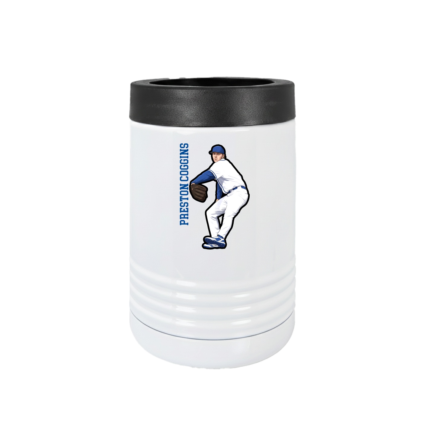 Beverage Holder — Name Vertical in White
