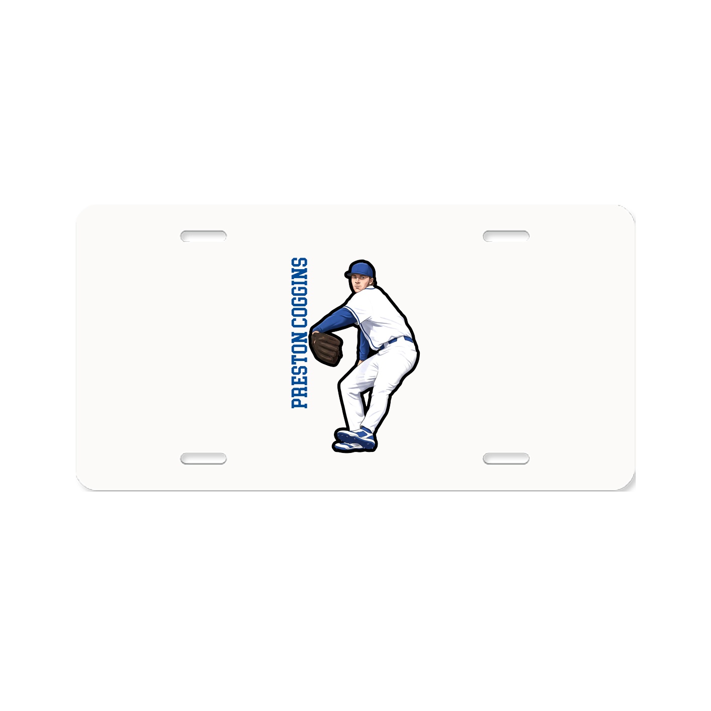 License Plate — Name Vertical in Classic