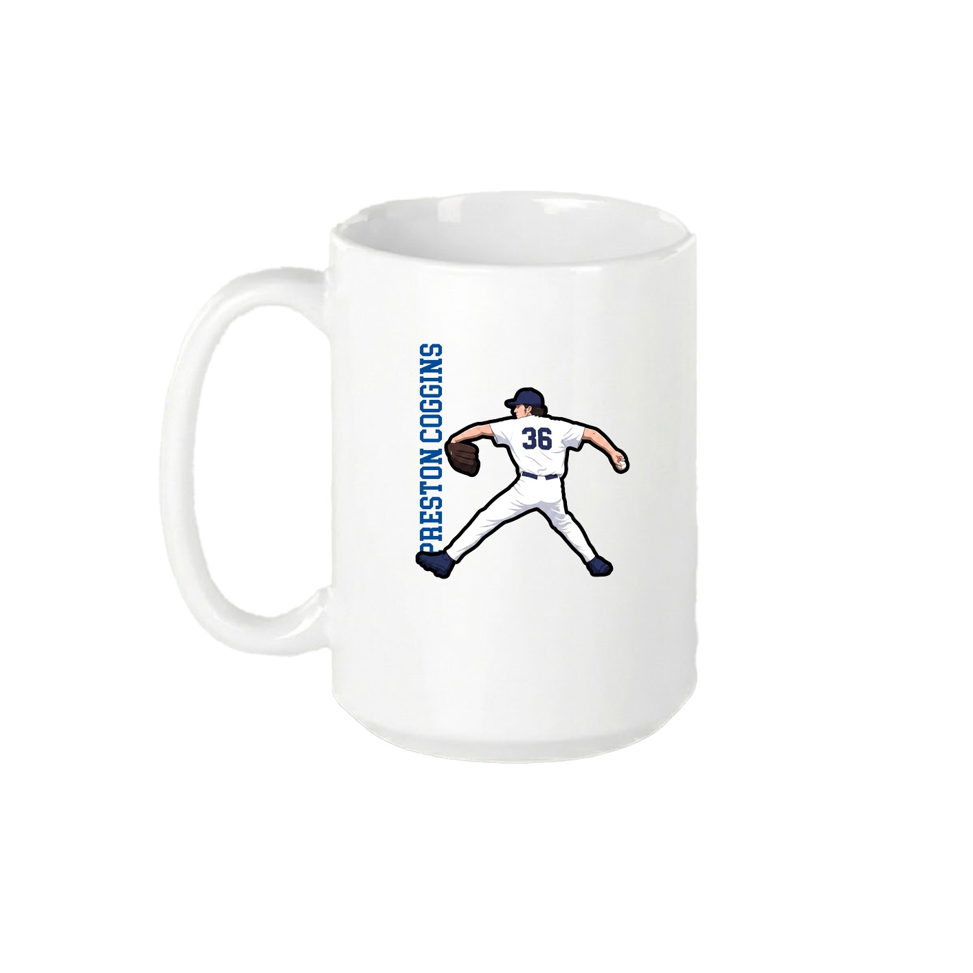 15oz Coffee Mug — Name Vertical in White