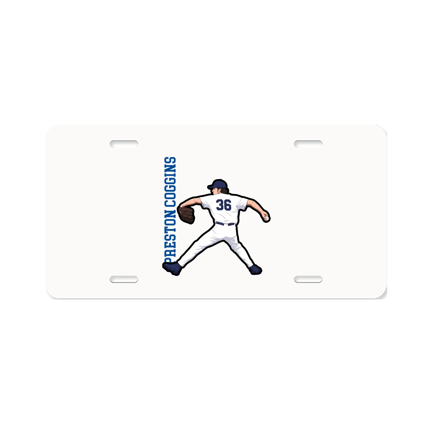 License Plate — Name Vertical in Classic