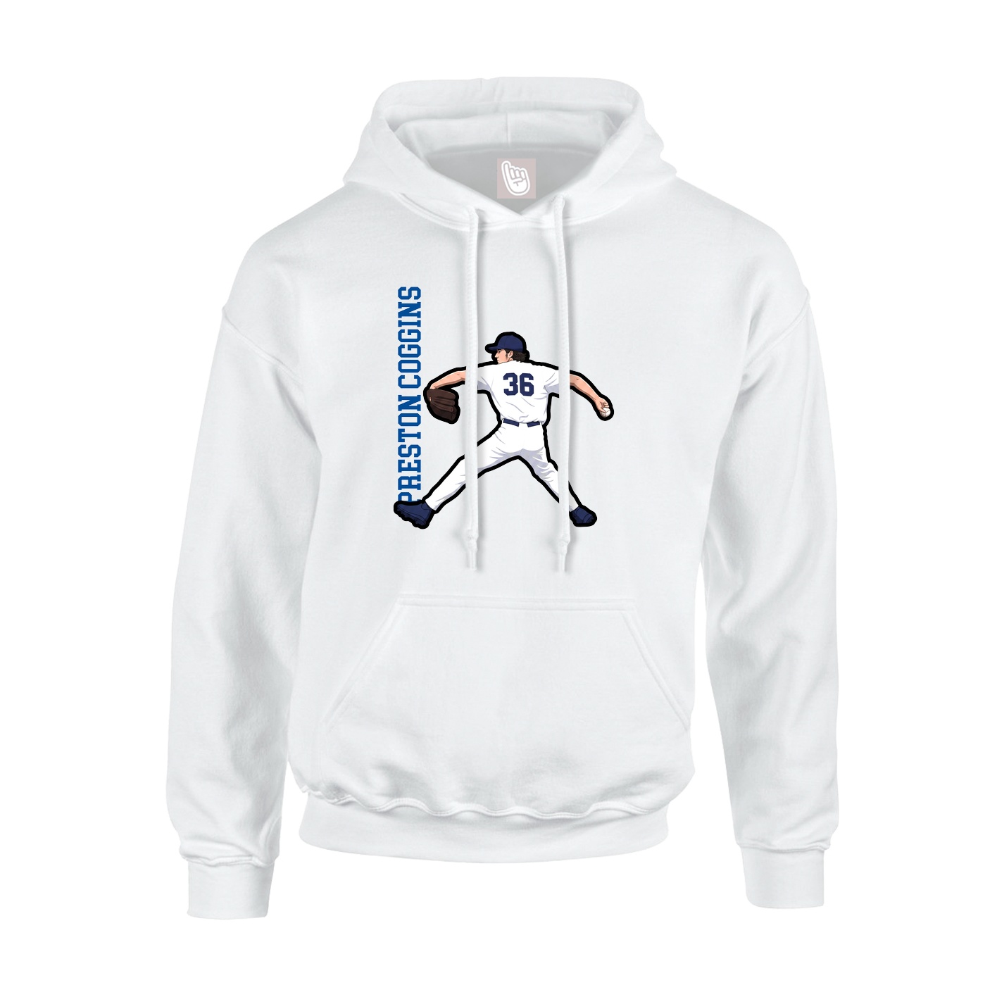 Youth Hoodie — Name Vertical in White
