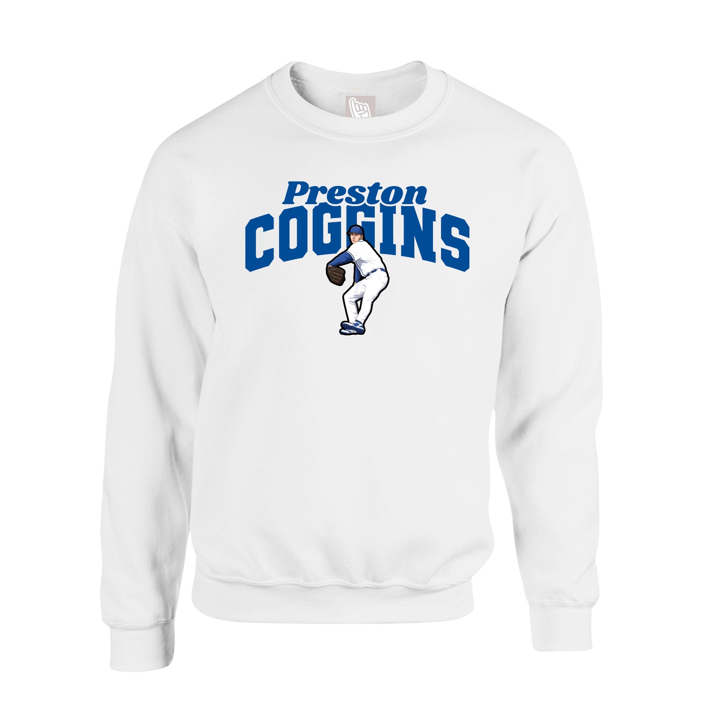 Fleece Crew — Signature Arch in White