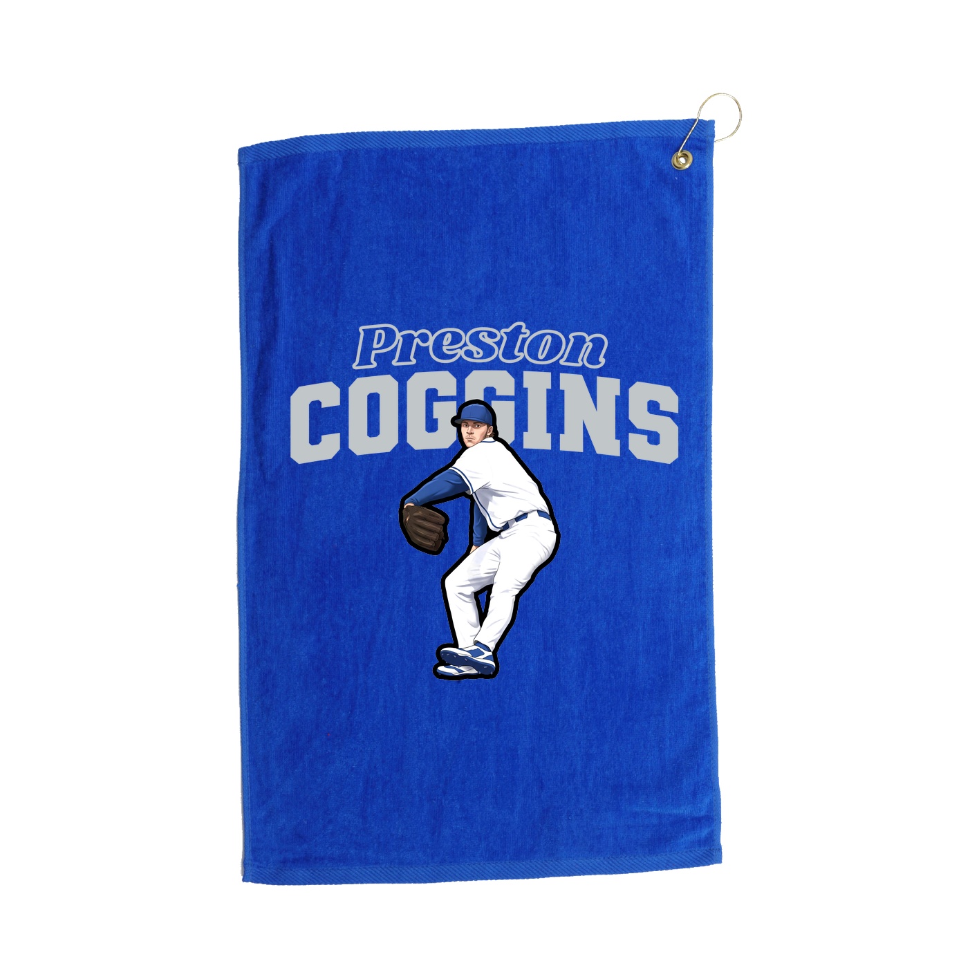 Golf Towel — Name Arch in Royal