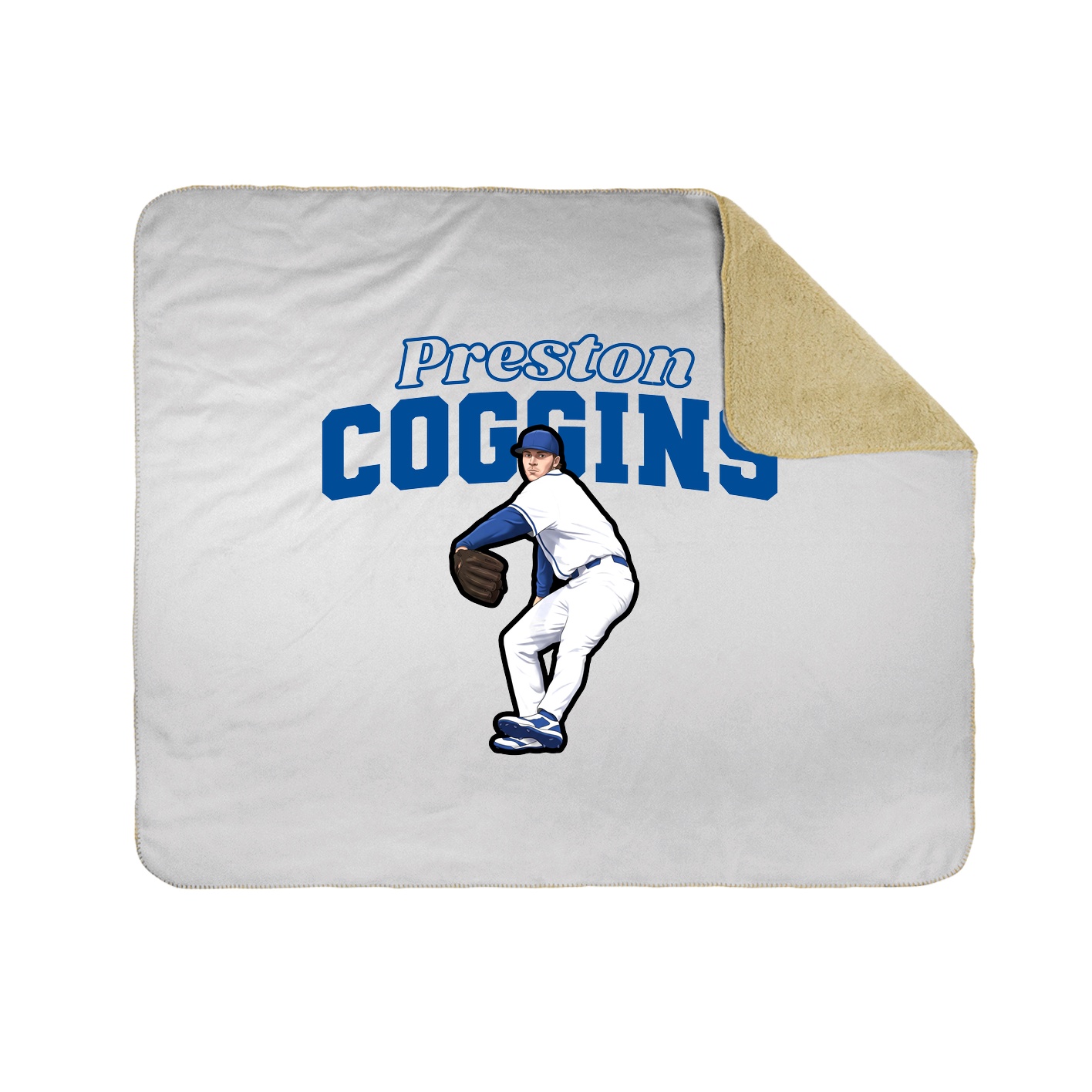 Throw Blanket — Name Arch in White