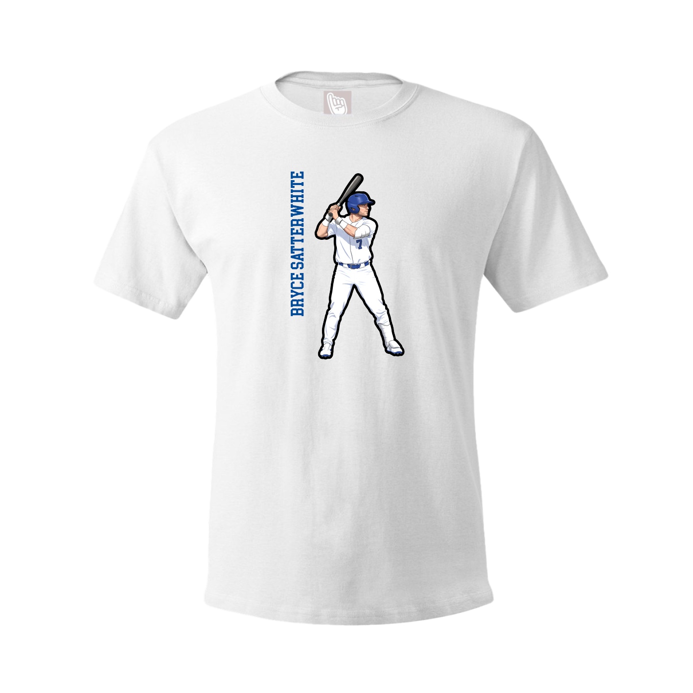 Youth Tee — Name Vertical in White