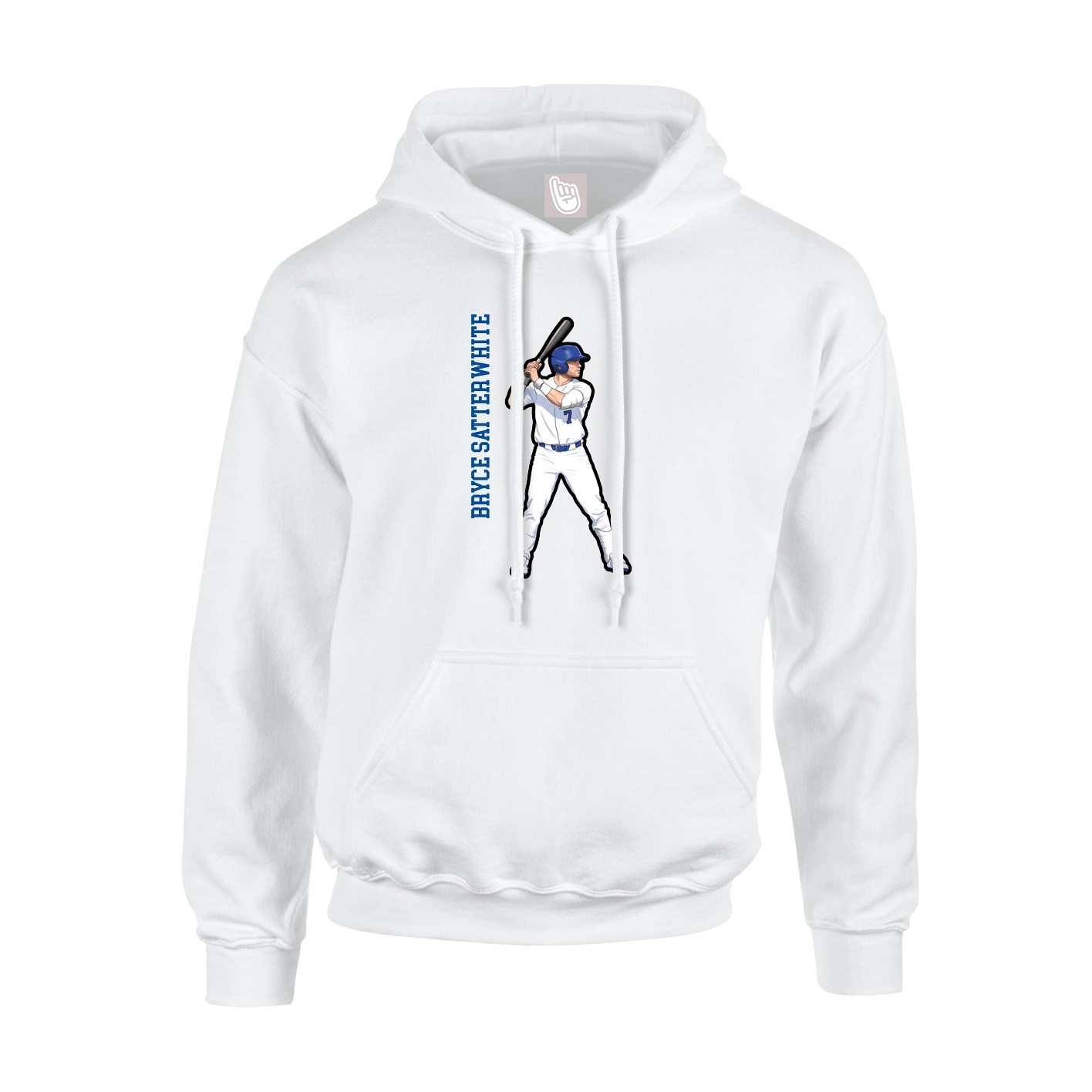 Hoodie — Name Vertical in White