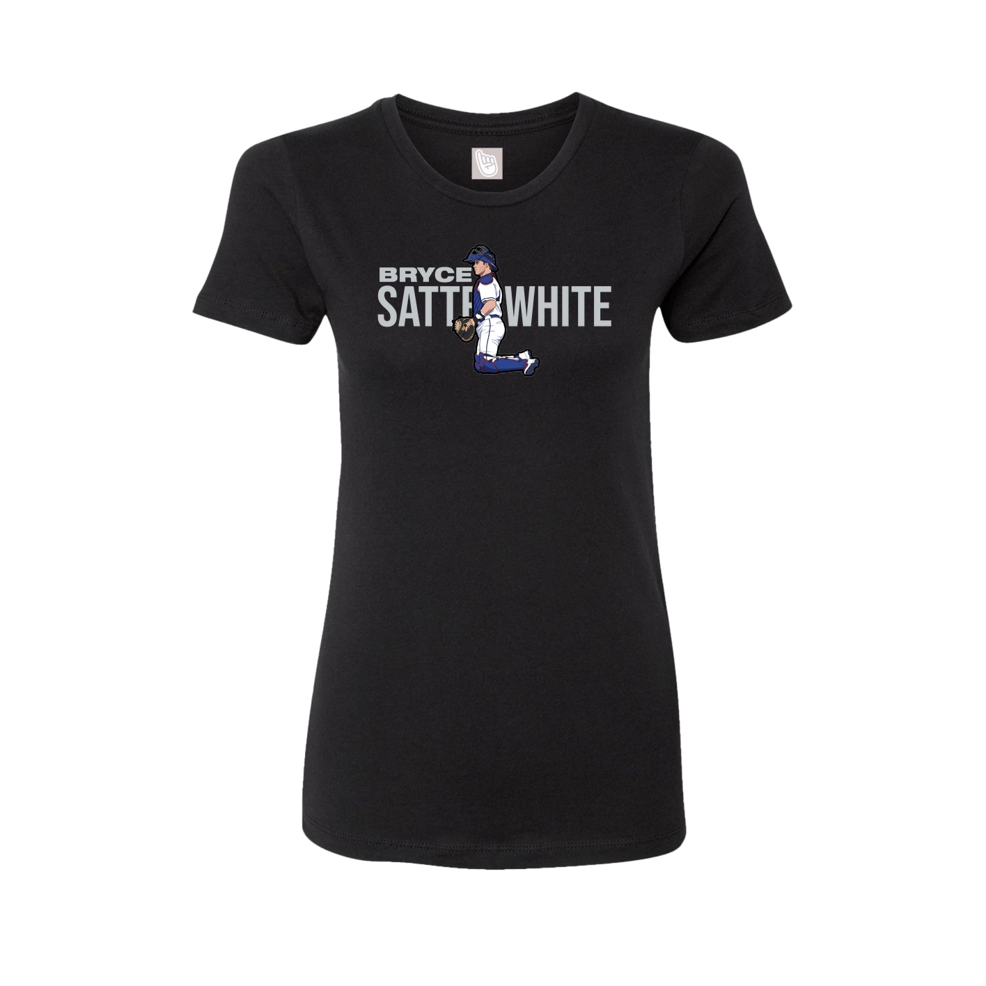 Fitted Women's Tee — Player Name in Black