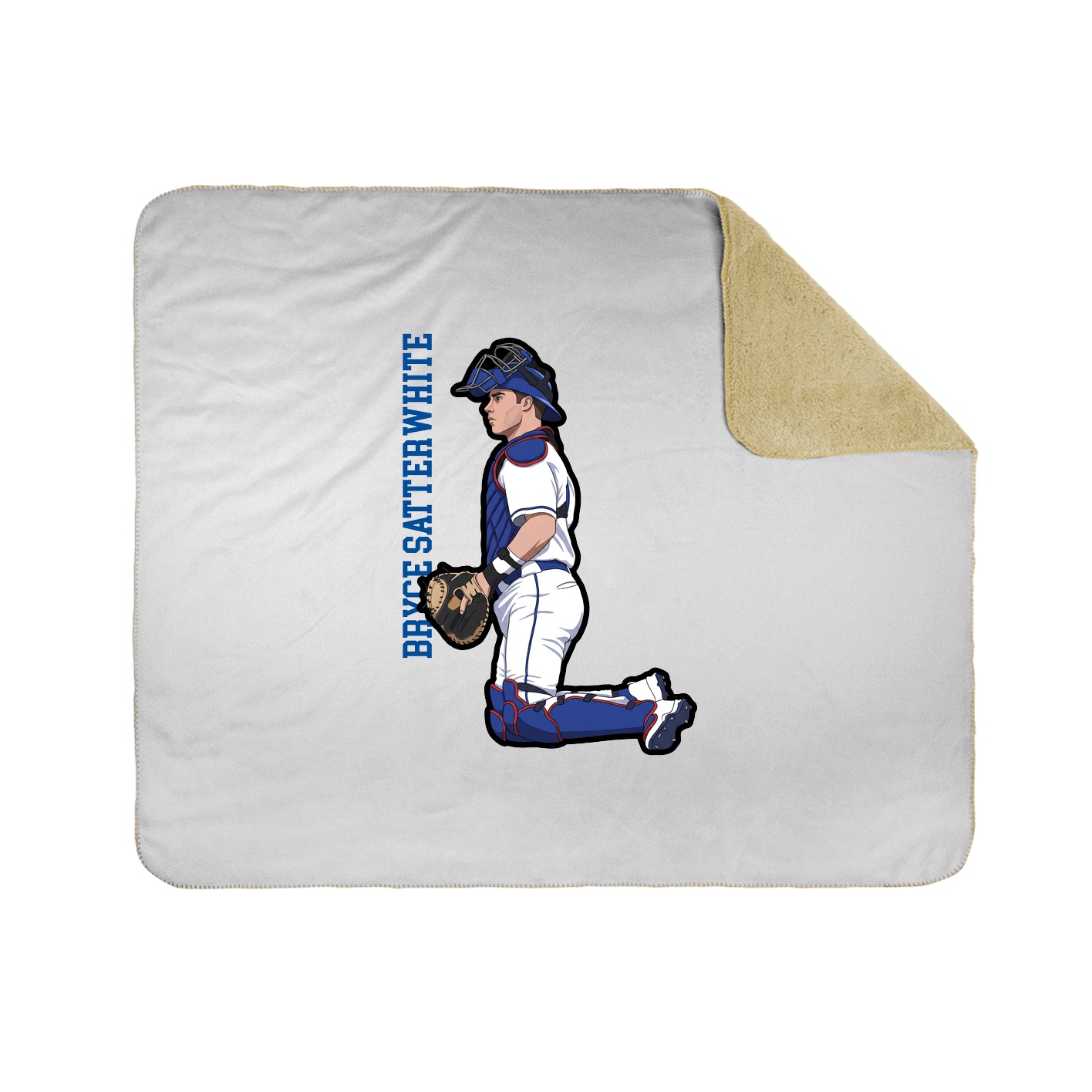 Throw Blanket — Name Vertical in White