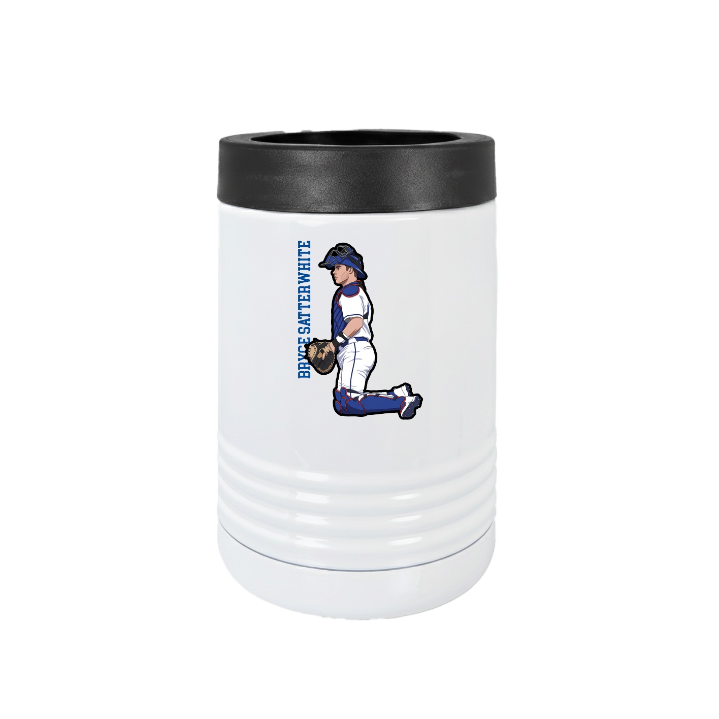 Beverage Holder — Name Vertical in White