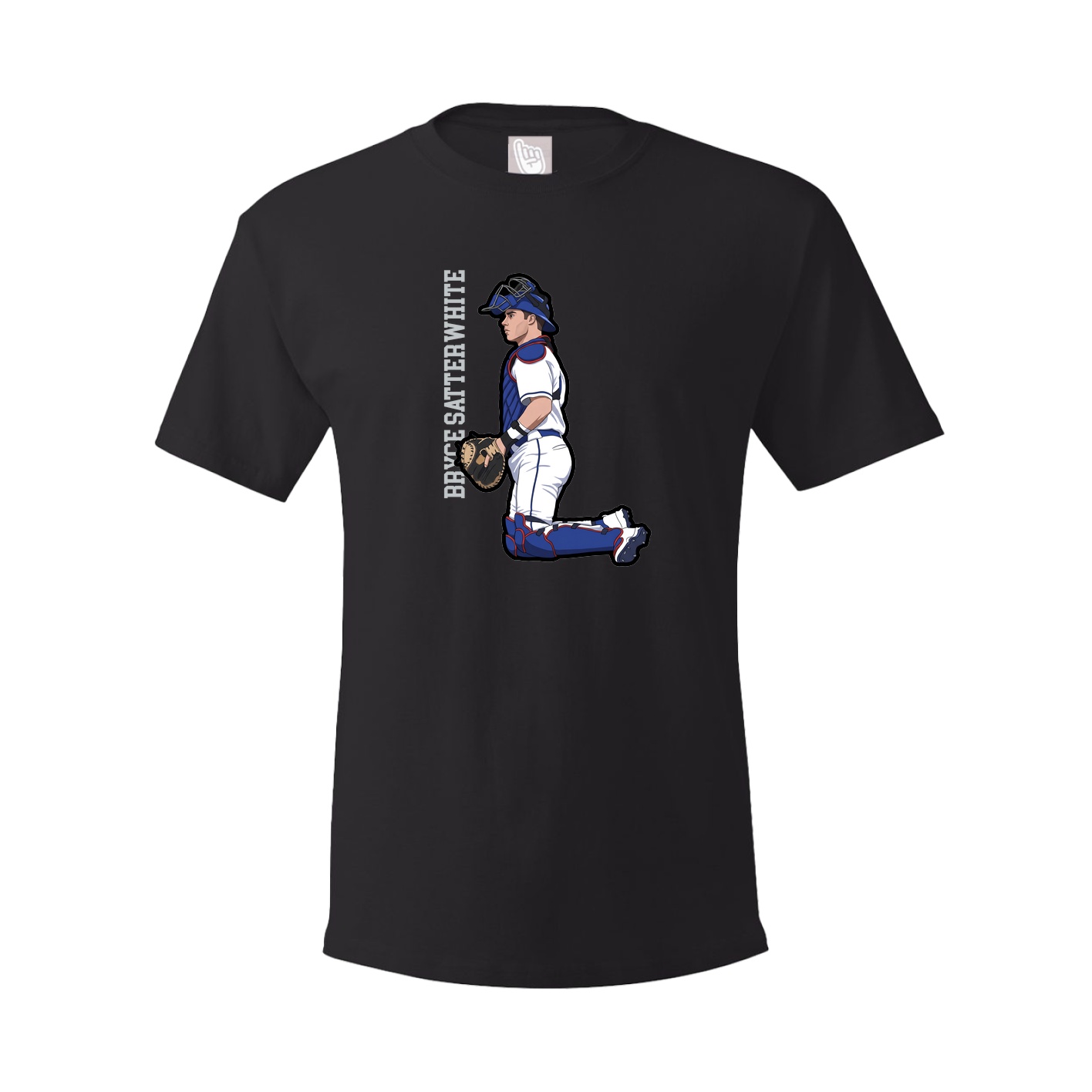 Youth Tee — Name Vertical in Black