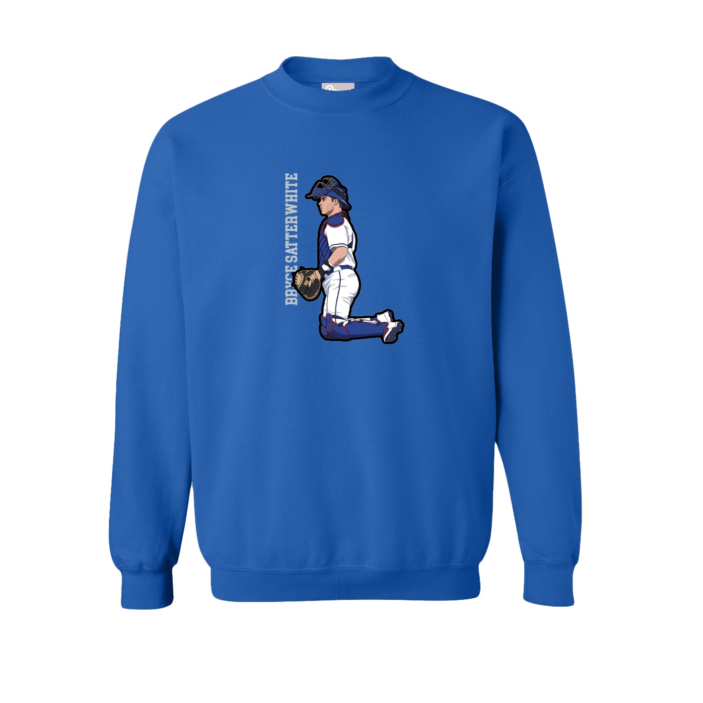 Fleece Crew — Name Vertical in Royal