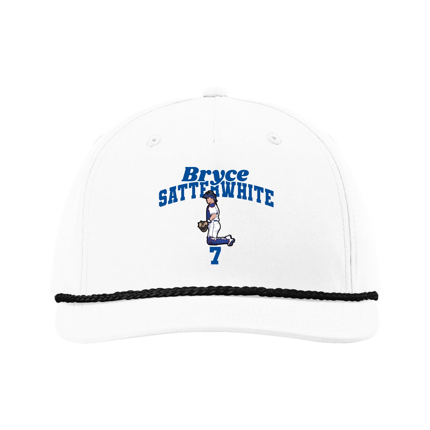 Five-Panel Classic Rope Cap — Signature Arch in White