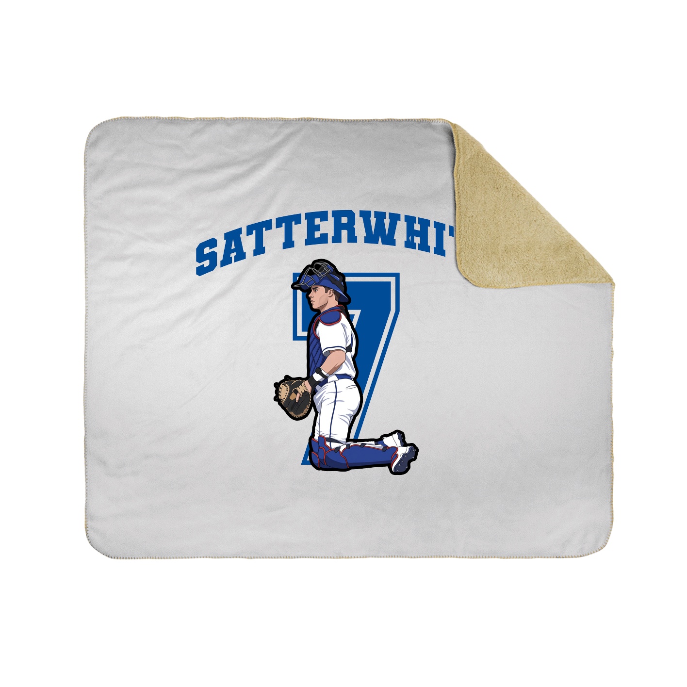 Throw Blanket — Number in White