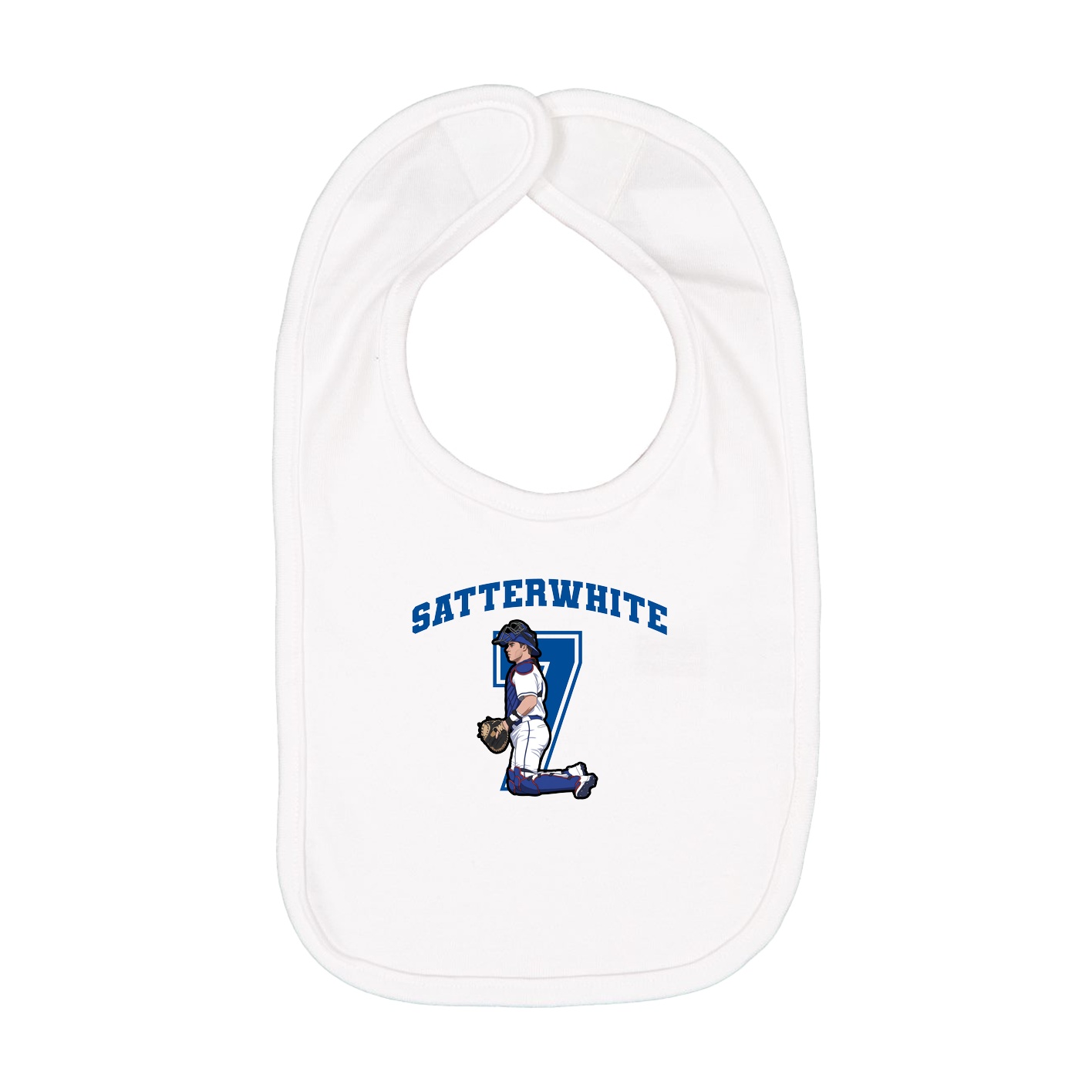 Infant Bib — Number in White