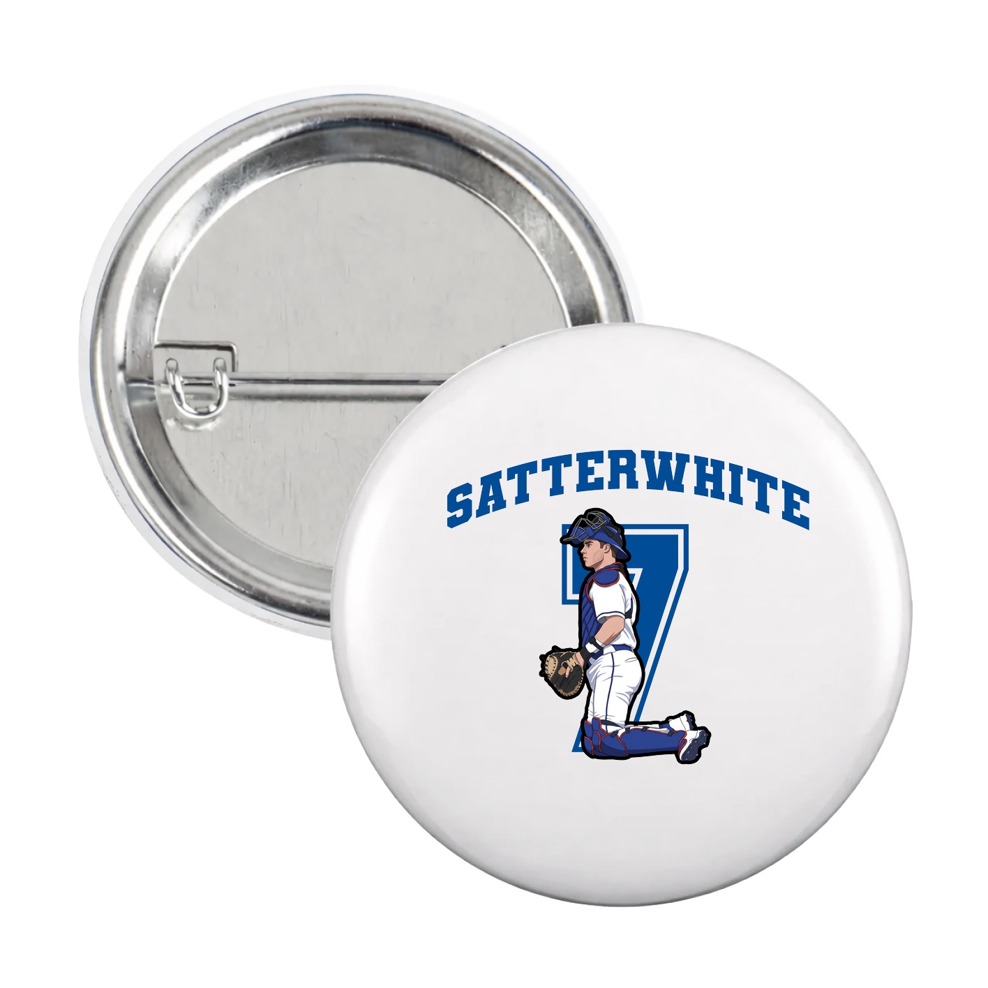 Game Day Button — Number in White